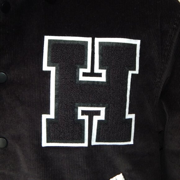 HUDSON Free Thinkers Men Bomber Jacket Insulated Black Logo Snap Closure XL NWT - Picture 10 of 16